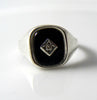 Mens Vintage Art Deco Black Onyx Ring - Vintage Lane Jewelry