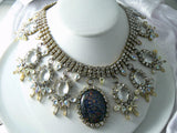Rhinestone Exclusive Vintage Necklace Signed Bijoux M.g. - Vintage Lane Jewelry
