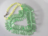 Vaseline Uranium Czech Glass Mint Green Necklace - Vintage Lane Jewelry