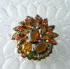 Juliana Book Piece Topaz Rhinestone Brooch - Vintage Lane Jewelry