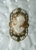 Vintage Carved Shell Italian Filigree Ring - Vintage Lane Jewelry