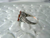 Art Deco Sterling Silver Carnelian Diamond Filigree Ring - Vintage Lane Jewelry