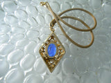 Vintage Juliana D & E Blue Pendant Necklace Book Piece - Vintage Lane Jewelry
