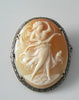 Edwardian Rare Silver Carnelian Cameo Goddess Brooch - Vintage Lane Jewelry