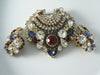 Hobe Red, White And Blue Rhinestone Demi Parure - Vintage Lane Jewelry