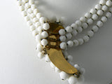 Vintage Signed Eugene White Milk Glass Grape Cluster Necklace - Vintage Lane Jewelry