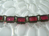 Art Deco Ruby Red Glass Bracelet - Vintage Lane Jewelry