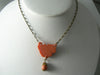 Molded Coral Glass Floral Drop Necklace - Vintage Lane Jewelry