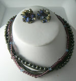 Vintage Shades Of Gray And Purple Signed Eugene Set - Vintage Lane Jewelry
