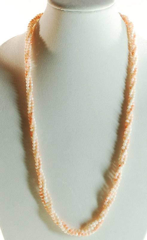 Fabulous Vintage Natural Angel Skin Coral Necklace - Vintage Lane Jewelry