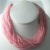 Vintage Multi-strand Translucent Pink Glass Seed Bead Choker - Vintage Lane Jewelry