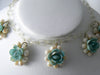 Art Deco Blue Celluloid Flower And Shell Necklace - Vintage Lane Jewelry
