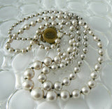 Miriam Haskell 2 Strand Glass Pearl Necklace - Vintage Lane Jewelry