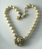 Lovely Signed Demario Baroque Glass Pearl Necklace/choker - Vintage Lane Jewelry