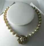 Lovely Signed Demario Baroque Glass Pearl Necklace/choker - Vintage Lane Jewelry