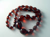 Vintage Faceted Cherry Amber Bakelite Bead Necklace - Vintage Lane Jewelry