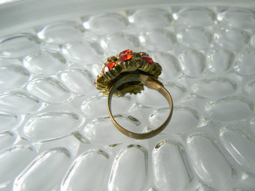 Red Dome Cocktail Ring - Vintage Lane Jewelry