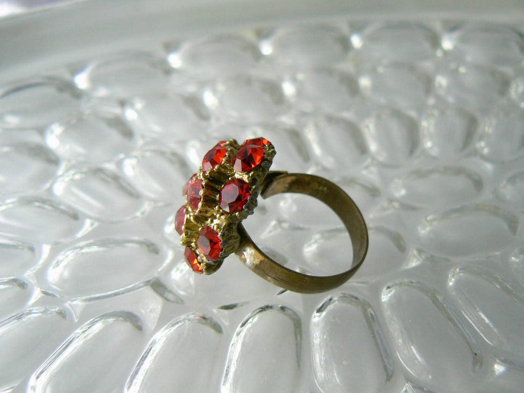 Red Dome Cocktail Ring - Vintage Lane Jewelry