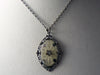 Vintage Camphor Glass And Crystal Pendant Necklace - Vintage Lane Jewelry