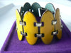 Vintage Yellow Enameled Copper Modernist Bracelet - Vintage Lane Jewelry