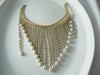 Vintage Dangling Faux Pearl Bib Necklace - Vintage Lane Jewelry