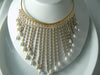 Vintage Dangling Faux Pearl Bib Necklace - Vintage Lane Jewelry