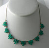 Vintage Art Deco Czech Green Vauxhall Step Glass Choker - Vintage Lane Jewelry