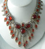 Husar D. Red Czech glass rhinestone Necklace - Vintage Lane Jewelry