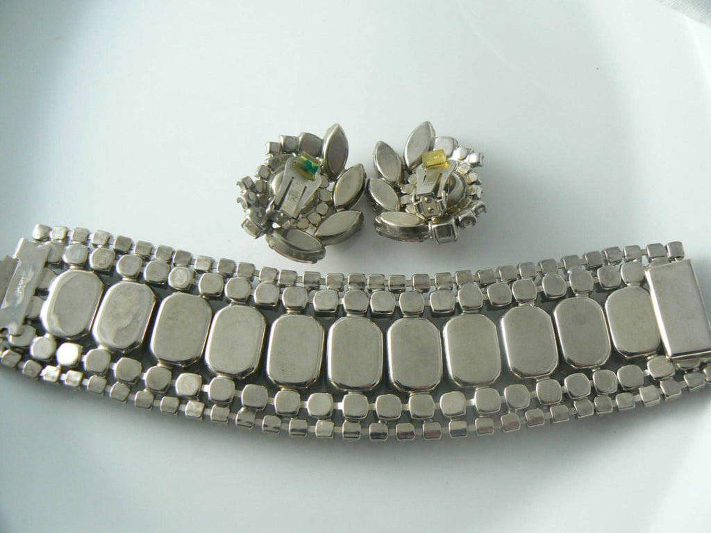 Vintage Hobe Mirror Art Glass Bracelet And Earrings - Vintage Lane Jewelry