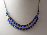 Beautiful Vintage Art Deco Blue Crystal Garland Necklace - Vintage Lane Jewelry