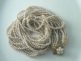 Multi Strand Miriam Haskell Glass Pearl Necklace - Vintage Lane Jewelry