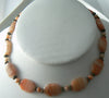 Vintage Orange Ripple Art Deco Geometric Glass Necklace - Vintage Lane Jewelry