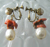 Miriam Haskell Natural Coral Baroque Pearl Necklace Earring Set - Vintage Lane Jewelry
