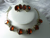 RootBeer Glass Rhinestone Necklace And Earrings - Vintage Lane Jewelry