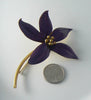Enamel Purple Orchid Pin - Vintage Lane Jewelry