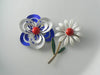 Red, White And Blue Enamel Daisies - Vintage Lane Jewelry