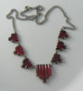 Vintage Art Deco Cherry Red Vauxhall Glass Necklace - Vintage Lane Jewelry