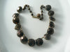 Vintage Bronze Bezel Set Paste Necklace - Vintage Lane Jewelry