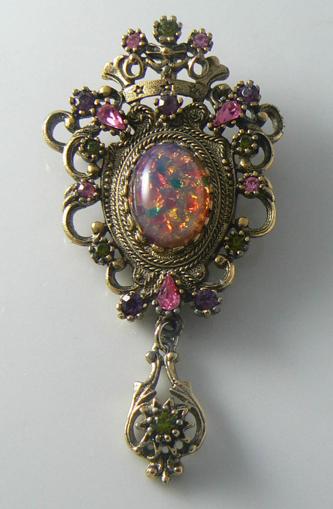 Vintage Sarah Coventry "contessa" Rhinestone Brooch/pendant - Vintage Lane Jewelry