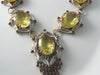 Yellow Gold, Purple And Clear Czech Glass Rhinestone Necklace - Vintage Lane Jewelry