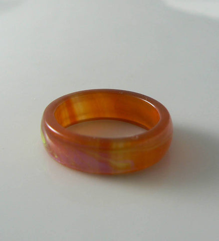 Red Agate Mood Ring Band Color Changing Ring Vintage Lane Jewelry