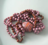 Miriam Haskell Red And Pink Art Glass Necklace - Vintage Lane Jewelry