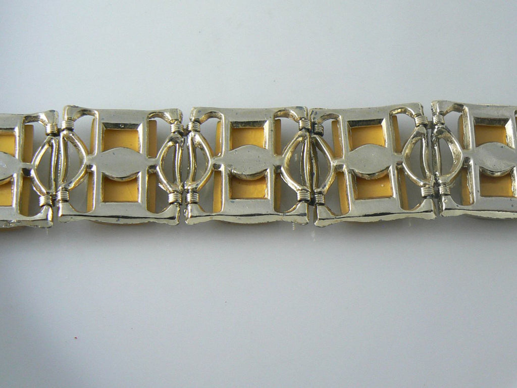 Vintage Tennis Yellow Confetti Lucite Thermoset Bracelet - Vintage Lane Jewelry
