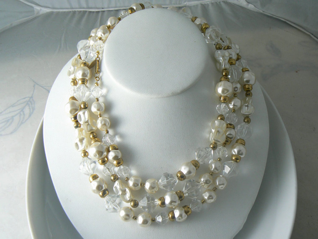 Amazing Art Glass Baroque Pearl Miriam Haskell Necklace - Vintage Lane Jewelry