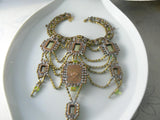 Beautiful Rhinestone necklace hand made in Czech republic NEON STONES - Vintage Lane Jewelry