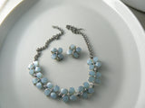 Vintage Light Blue Thermoplastic Necklace And Earrings - Vintage Lane Jewelry