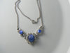 Vintage Art Deco Blue And Clear Rhinestone Necklace - Vintage Lane Jewelry