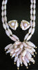 Hobe Pink Fringed Necklace Earring Set - Vintage Lane Jewelry