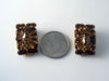 Vintage Weiss Brown Rhinestone Clip Earrings - Vintage Lane Jewelry