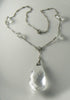 Lovely Art Deco 1920's Sterling Silver Quartz Rock Crystal Necklace - Vintage Lane Jewelry